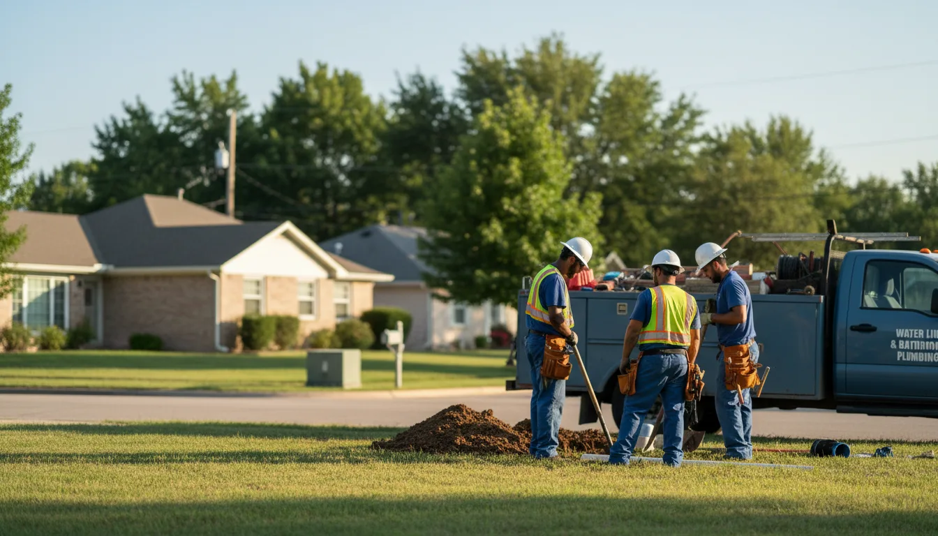 Residential water line and bathroom plumbing service in Waynoka, OK